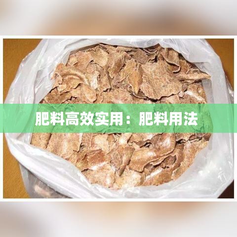 肥料高效實用:肥料用法