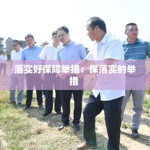 落實好保障舉措:保落實的舉措