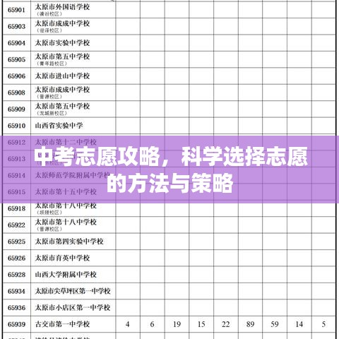 中考志愿攻略,科學(xué)選擇志愿的方法與策略