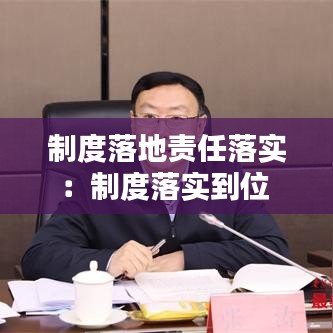 制度落地責(zé)任落實:制度落實到位