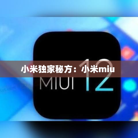 小米獨家秘方:小米miu