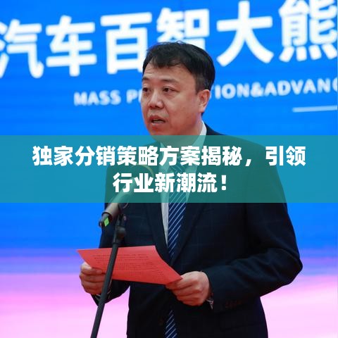獨(dú)家分銷(xiāo)策略方案揭秘,引領(lǐng)行業(yè)新潮流!