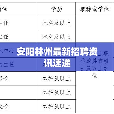 安陽林州最新招聘資訊速遞