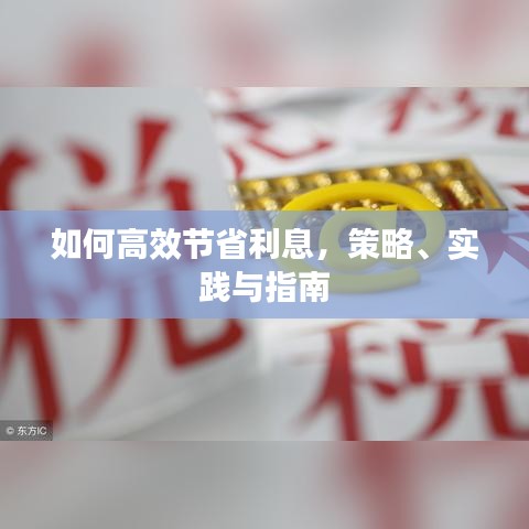 如何高效節省利息，策略、實踐與指南